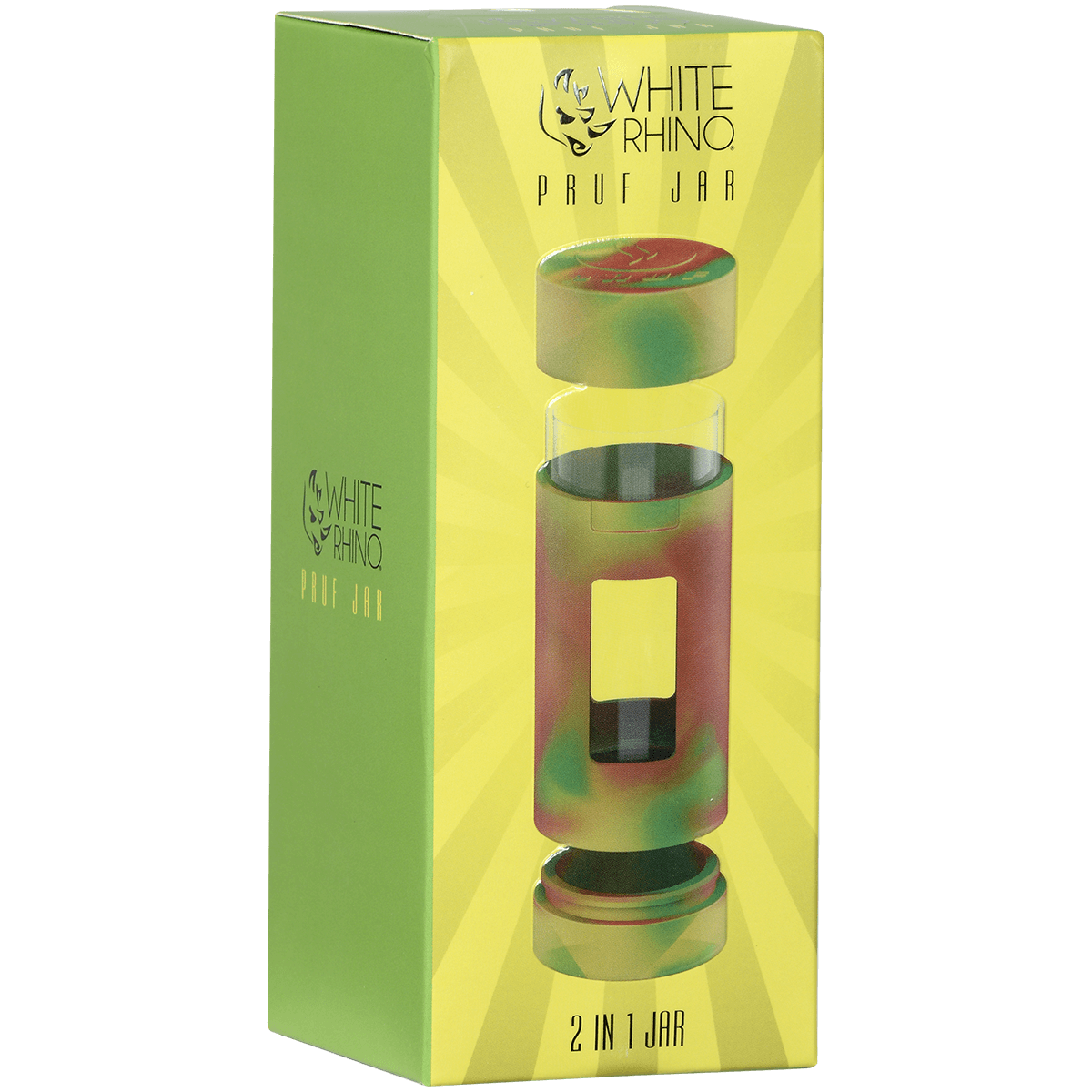 Container Pruf 2 In 1 Silcone Jar Rasta 4Ct Display