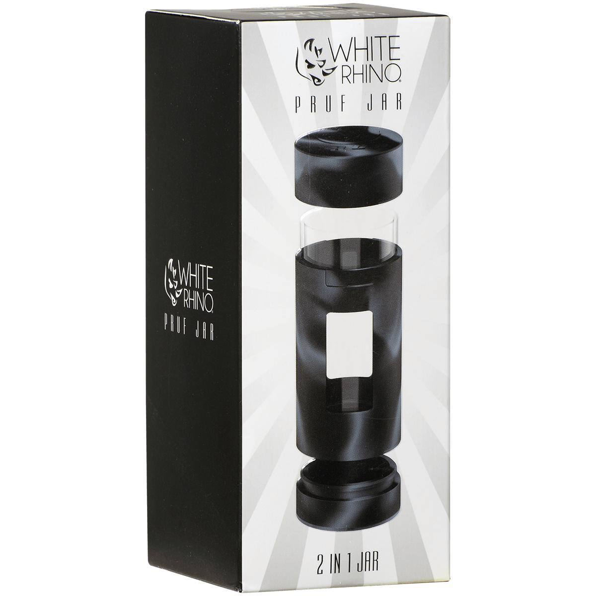 Container Pruf 2 In 1 Silcone Jar Black & Gray 4Ct Display