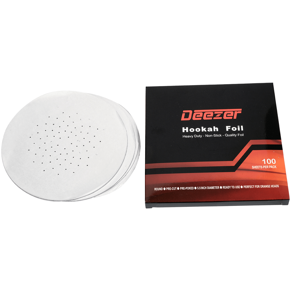 Hookah Foil Deezer Round Pre-Cut 5.50" 100 Sheet Pack