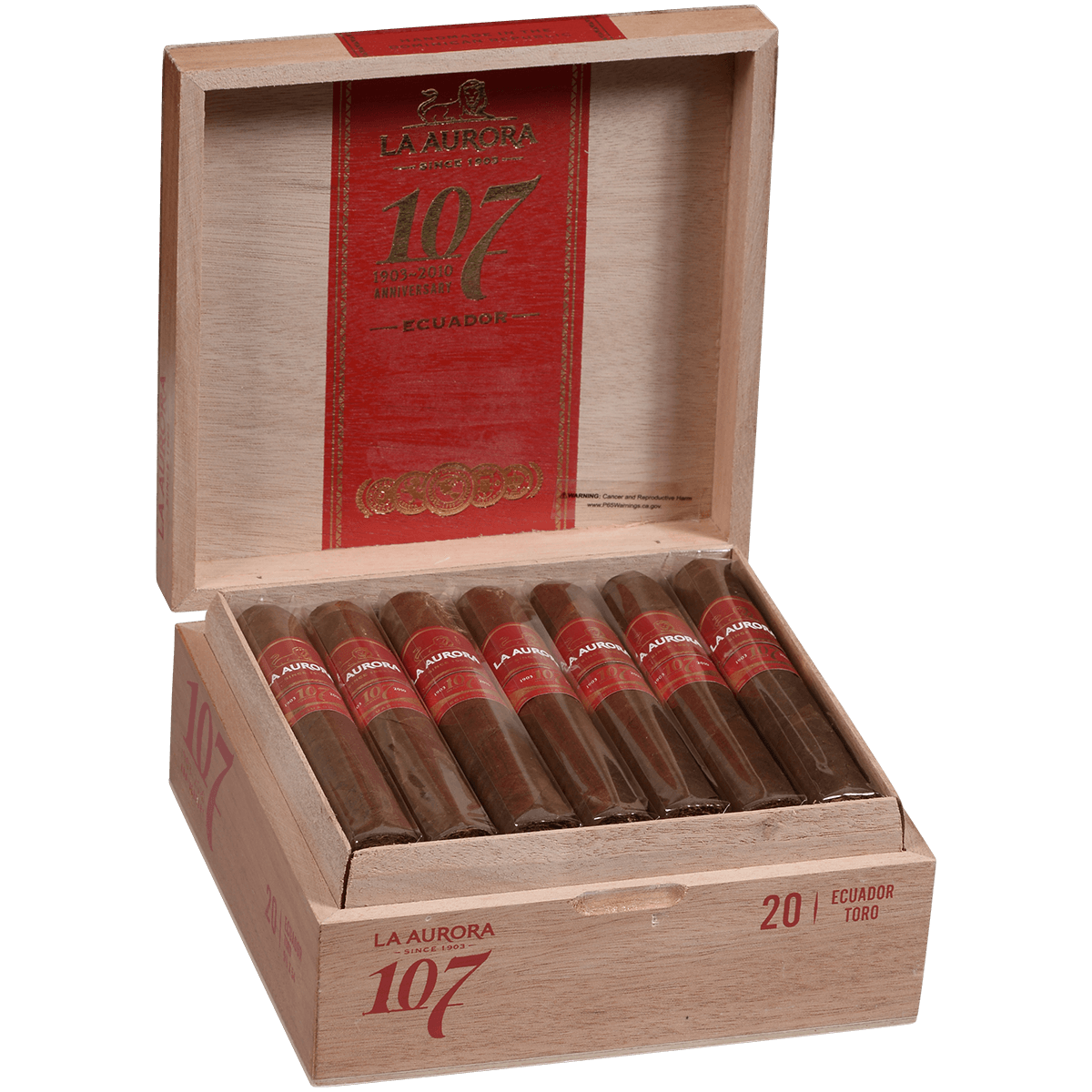 La Aurora 107 Ecuador Sun Grown Toro 20Ct Box 5.5X54