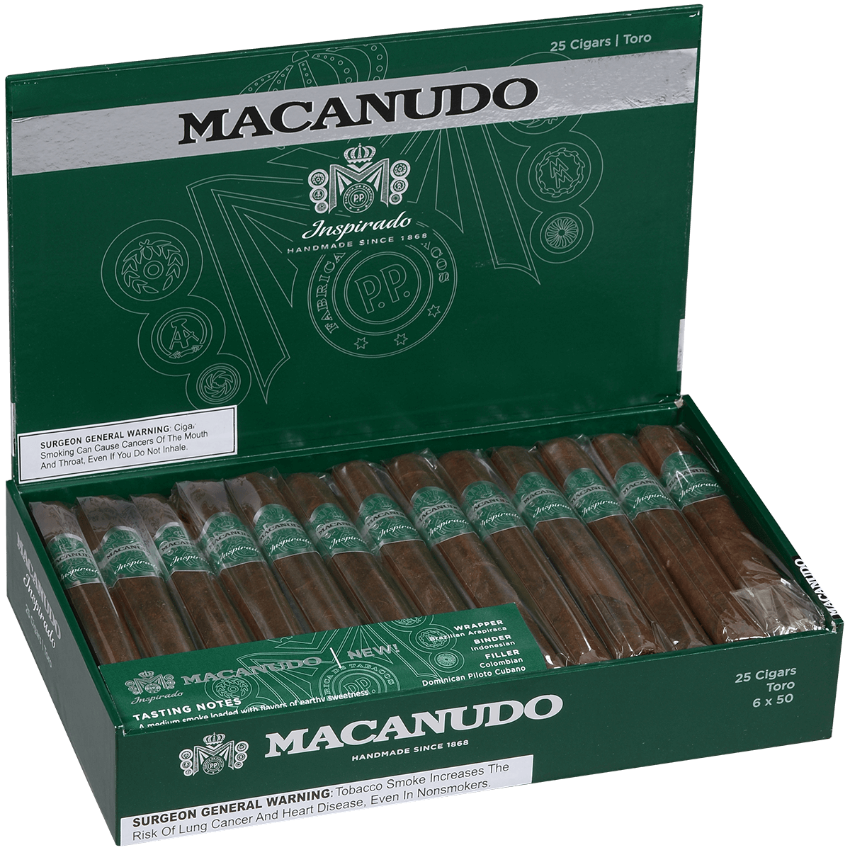 Macanudo Inspirado Green Toro 25 Ct. 6 X 50 Box