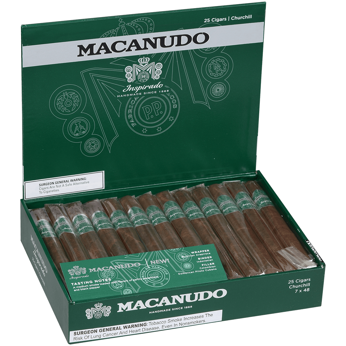 Macanudo Inspirado Green Churchill 25 Ct. 7 X 48 Box