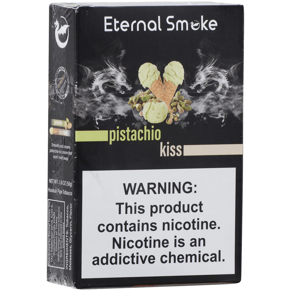 Eternal Smoke Hookah Tobacco Pistachio Kiss 10-50 Carton 12 To A Case