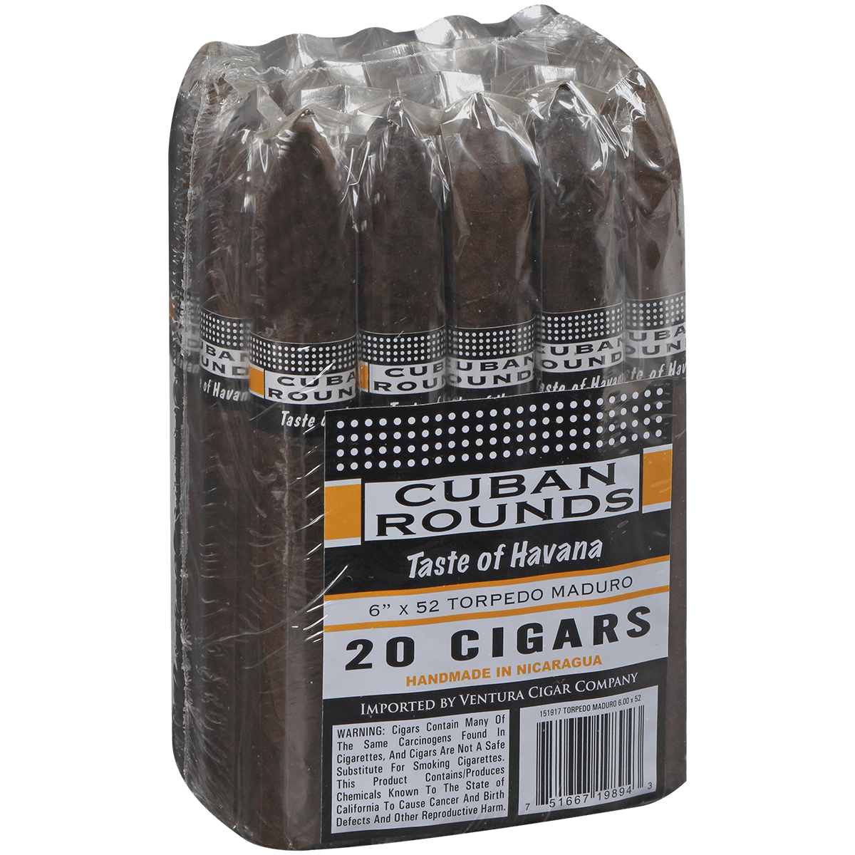 Cuban Rounds Torpedo Maduro 20 Ct. Bundle 6.00X52