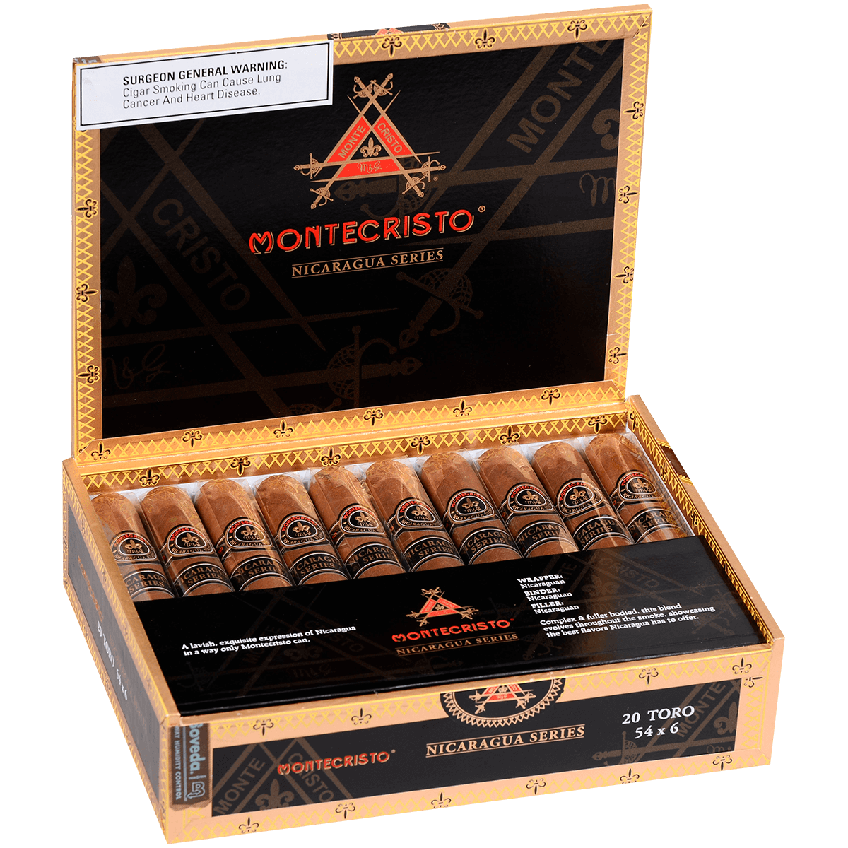 Montecristo Nicaragua Toro 20 Ct. Box 6.00X54
