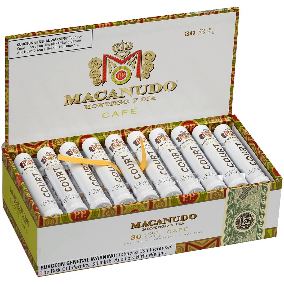 Macanudo Cafe Court Tubos 30 Ct. Box 4.19X36