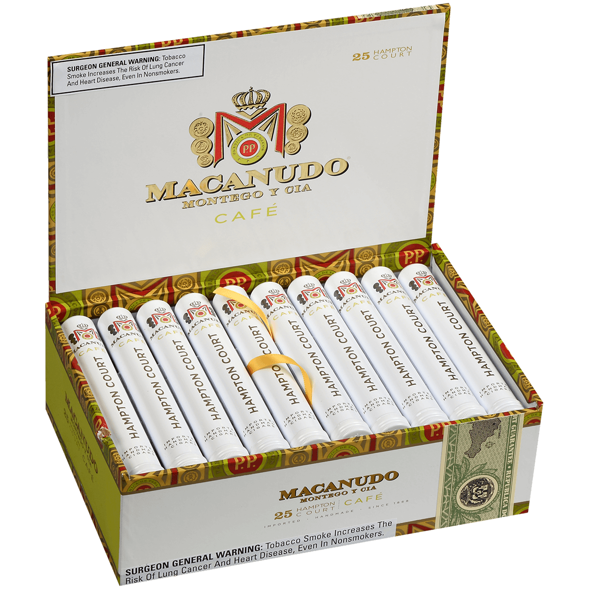 Macanudo Cafe Hampton Court Tubos 25 Ct. Box 5.50X42