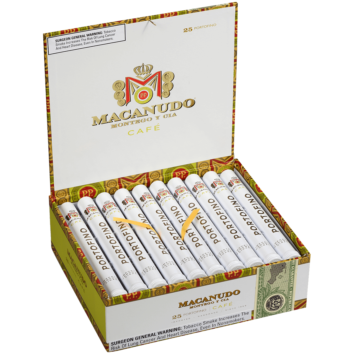 Macanudo Cafe Portofino Tubos 25 Ct. Box 7.00X34