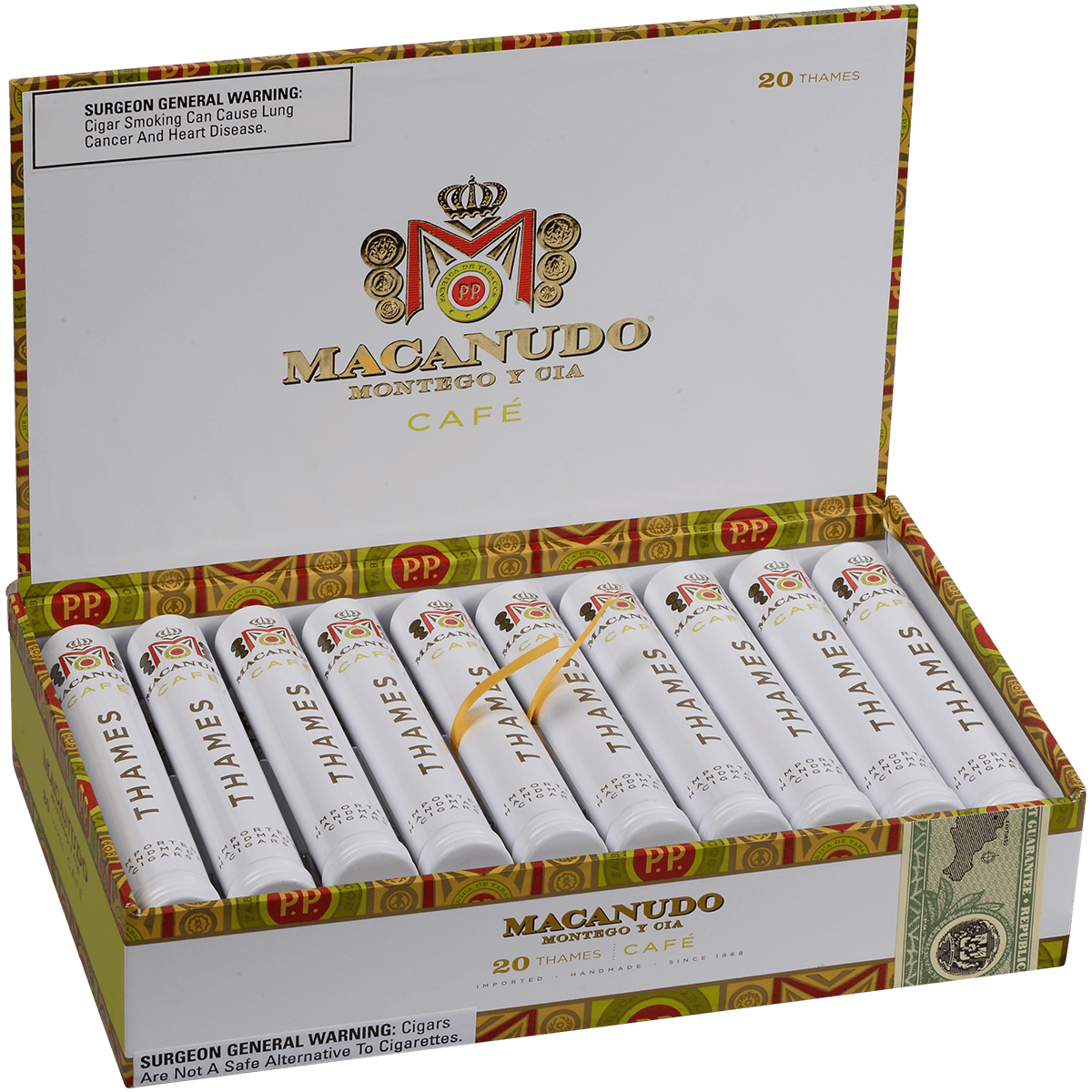 Macanudo Cafe Thames Tubos 20 Ct. Box 6.00X50