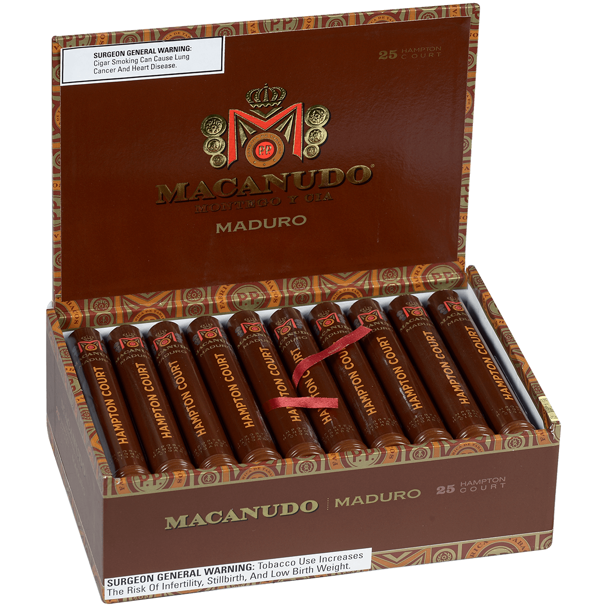 Macanudo Maduro Hampton Court Tubos 25 Ct. Box 5.50X42
