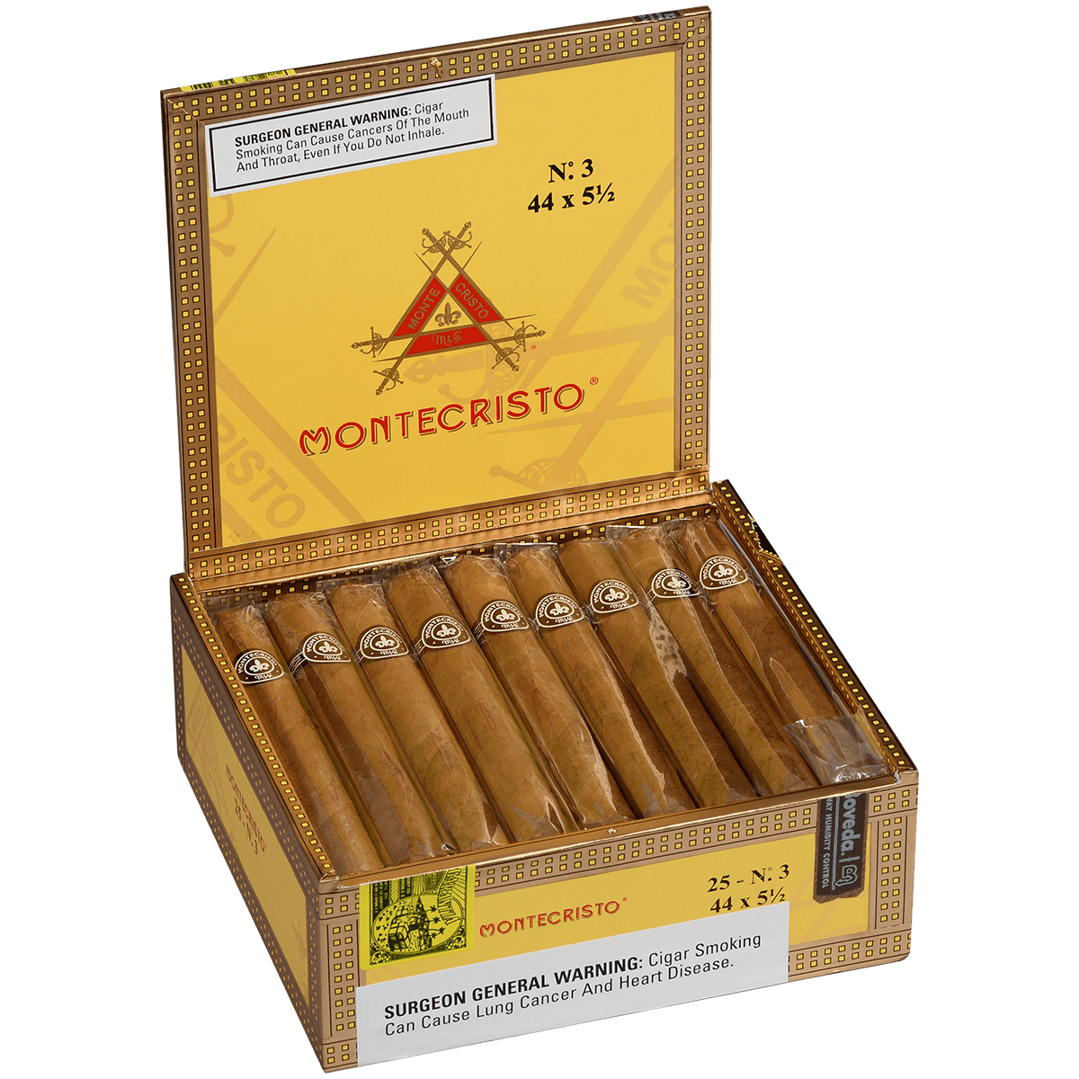 Montecristo No. 3 Natural 25 Ct. Box 5.50X44