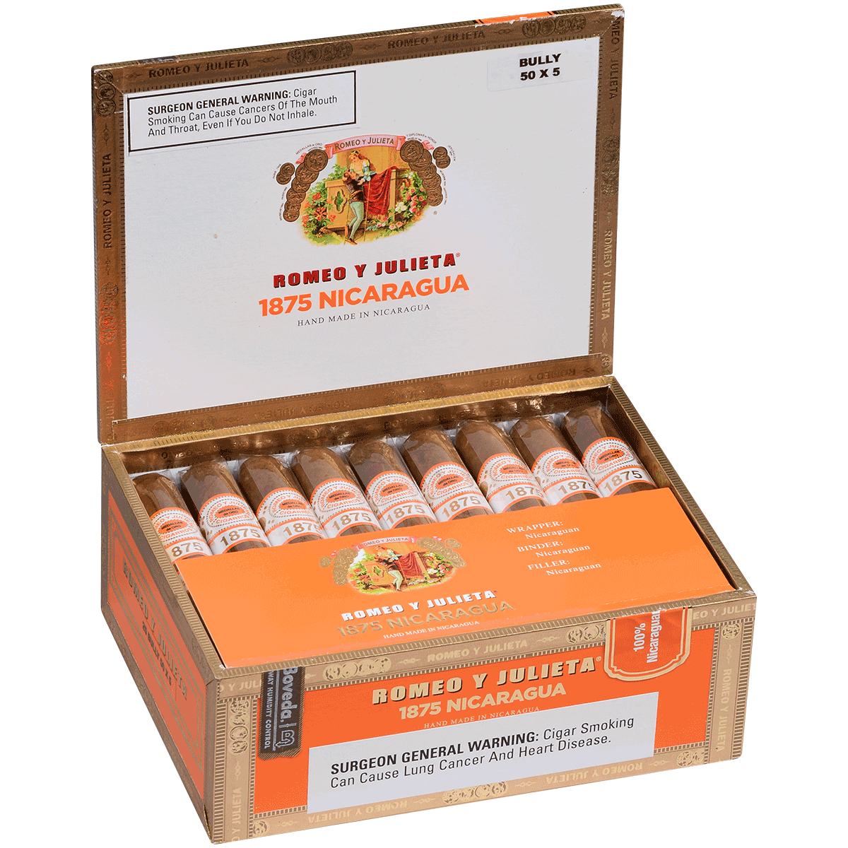 Romeo Y Julieta 1875 Nicaragua Bully 25 Ct. Box 5.00X50