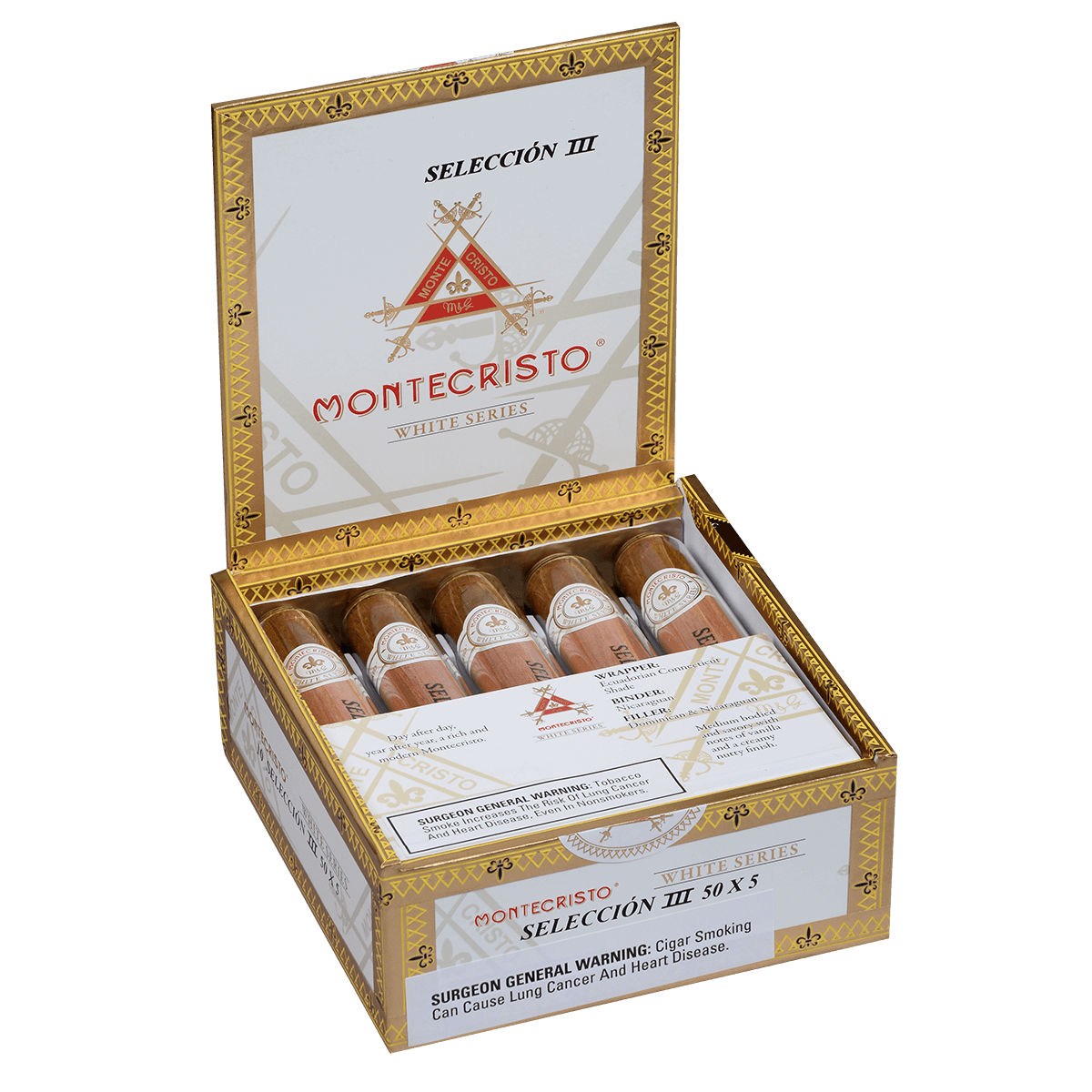 Montecristo Seleccion White Iii Tubes 10 Ct. Box 5.00X50