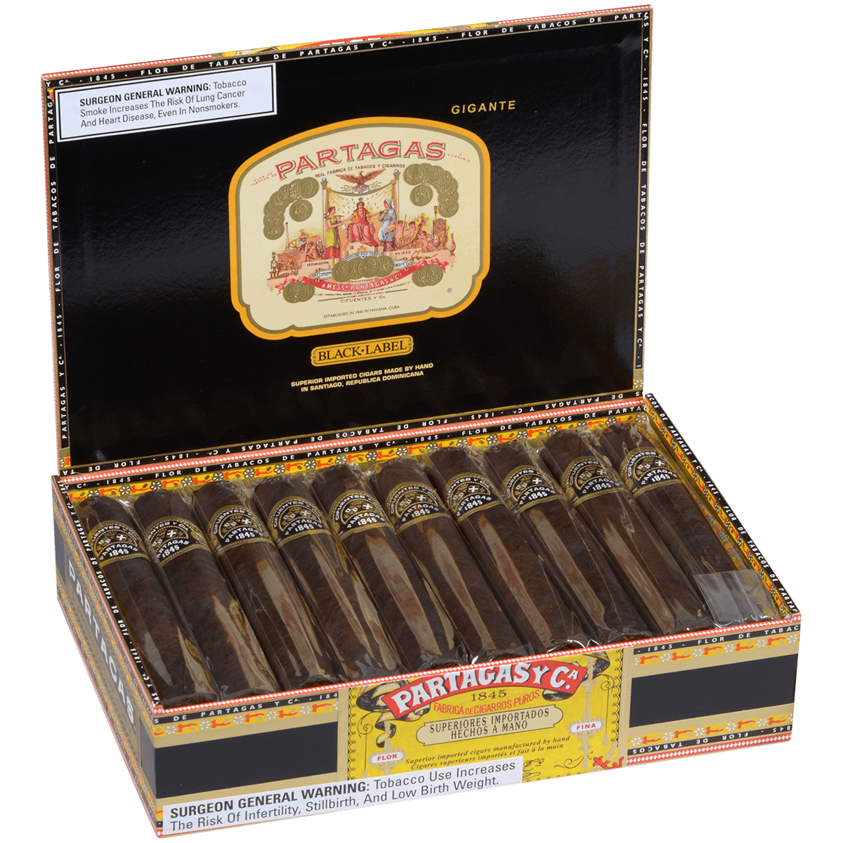 Partagas Black Label Gigante 20 Ct. Box 6.00X60