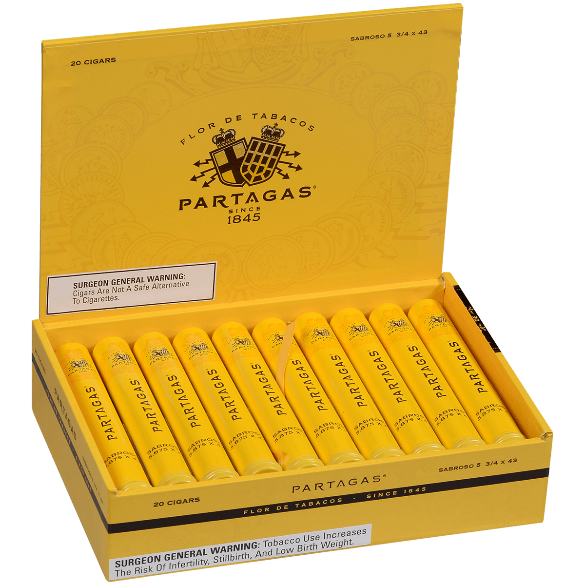 Partagas Sabroso Tubos 20 Ct. Box 5.88X44