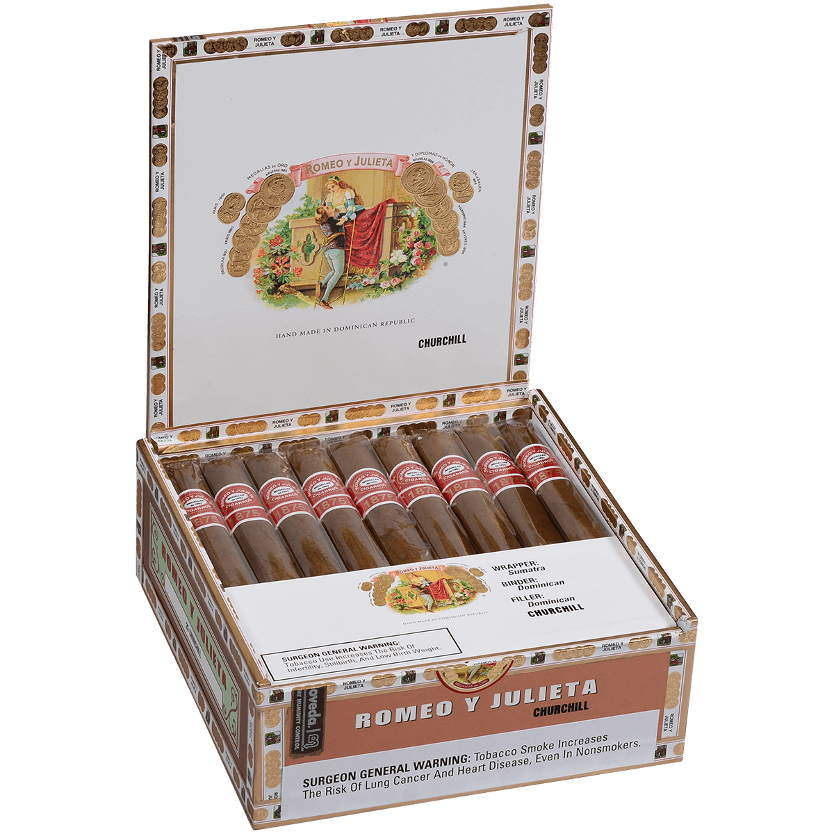 Romeo Y Julieta 1875 Churchill Ems 25 Ct. Box 7.00X50