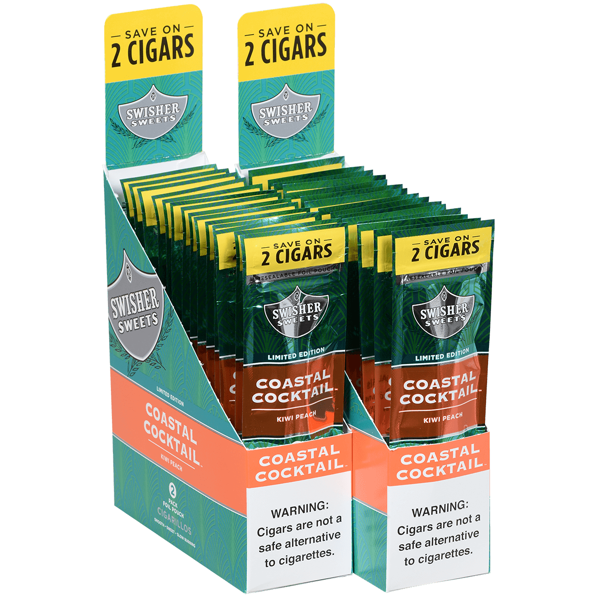 Swisher Sweets Cigarillos Coastal Cocktail Kiwi Peach Sv 2 60 Ct. 30 2 Packs 4.00X30