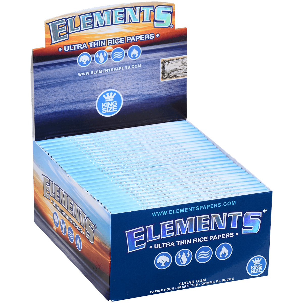 Papers Elements Ultra Thin Rice King Size 50/33 Ct