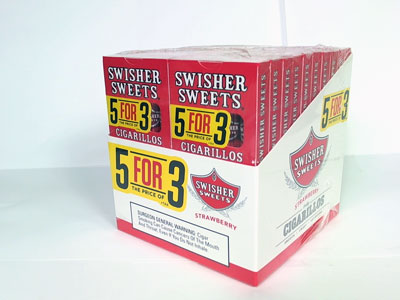 Swisher Sweets Cigarillos Strawberry 5 For 3 20/5 Packs 4.00X30