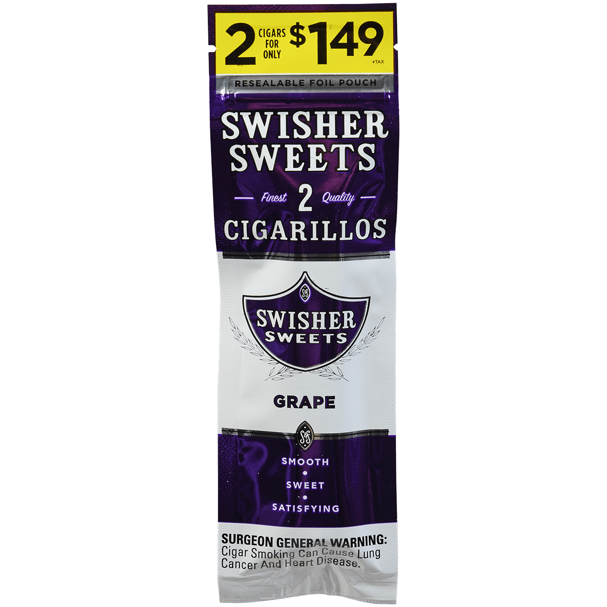 Swisher Sweets Cigarillos Grape 60 Ct. 30/2 For $1.49 Packs 4.00X30
