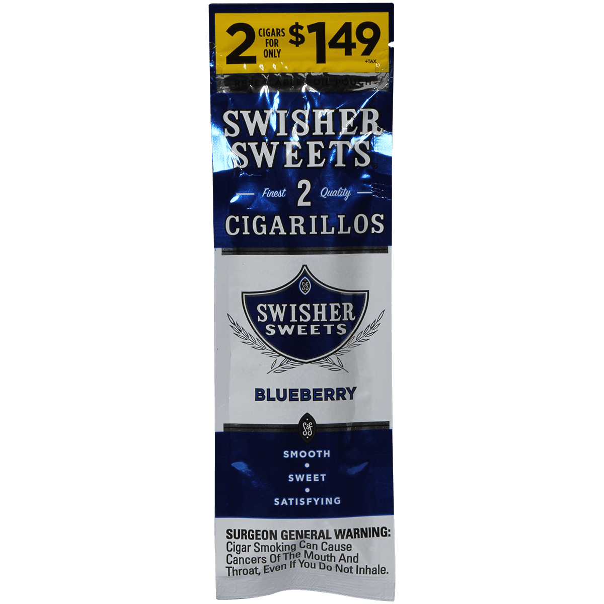 Swisher Sweets Cigarillos Blueberry 60 Ct. 30/2 For $1.49 Packs 4.00X30