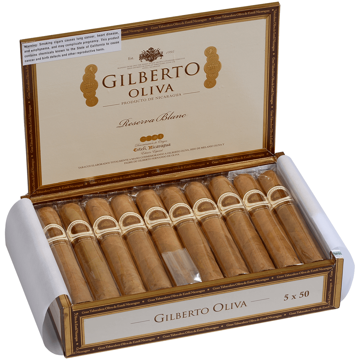 Gilberto Oliva Reserva Blanc Robusto 20 Ct. Box 5.00X50