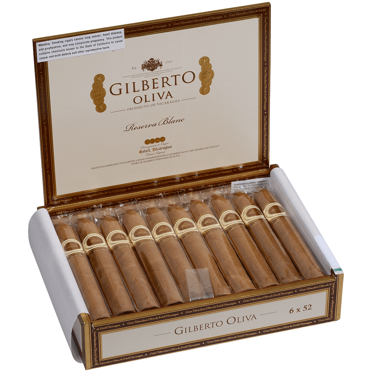 Gilberto Oliva Reserva Blanc Torpedo 20 Ct. Box 6.00X52T