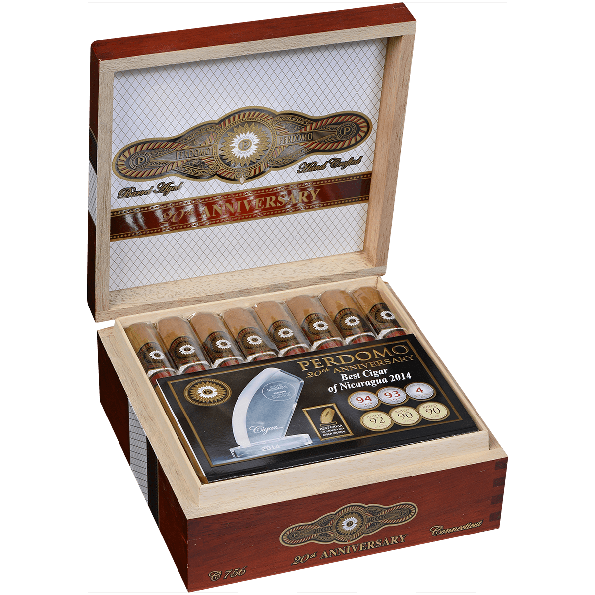 Perdomo 20Th Anniversary Connecticut Churchill 24 Ct. Box 7.00X56