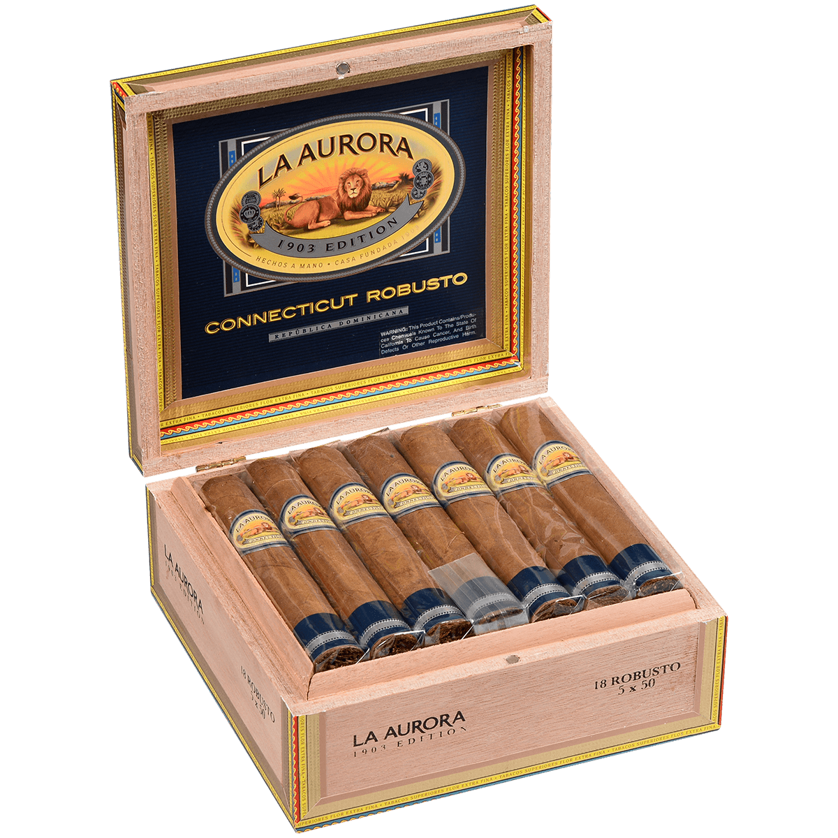 La Aurora Preferidos Sapphire Connecticut Robusto 18 Ct. Box 5.00X50