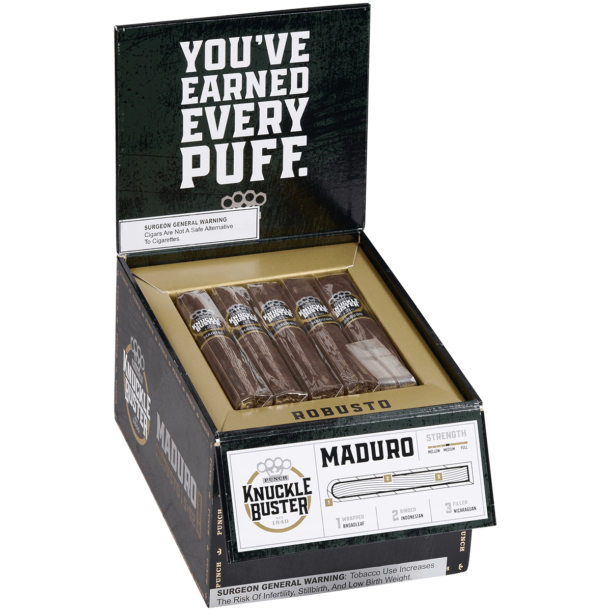 Punch Knuckle Buster Maduro Robusto 25 Ct 5 X 52 Bx