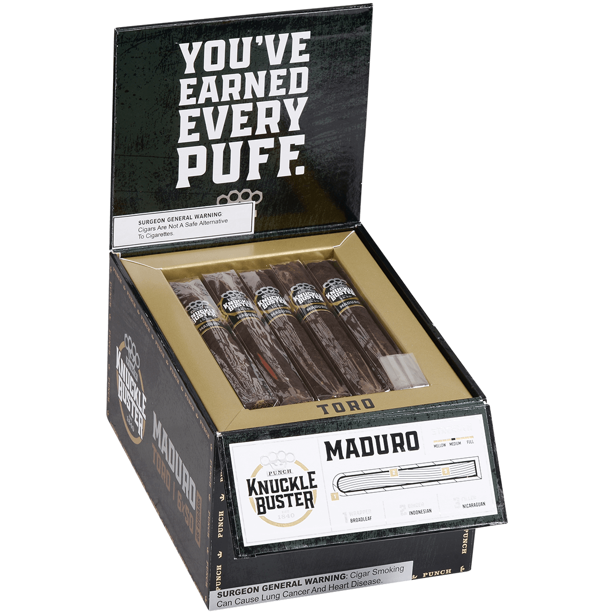 Punch Knuckle Buster Maduro Toro 25 Ct. 6X50 Bx