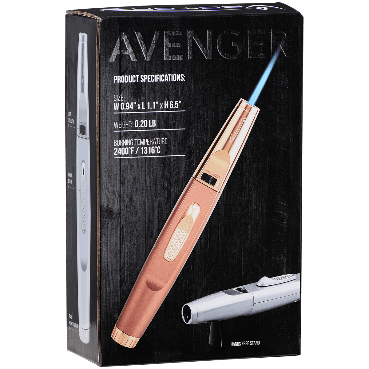 Lighter Vector Avenger Single Jet Torch Black Chrome Matte