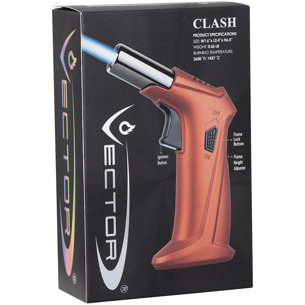 Lighter Vector Clash Single Torch Blue Rubber Matte