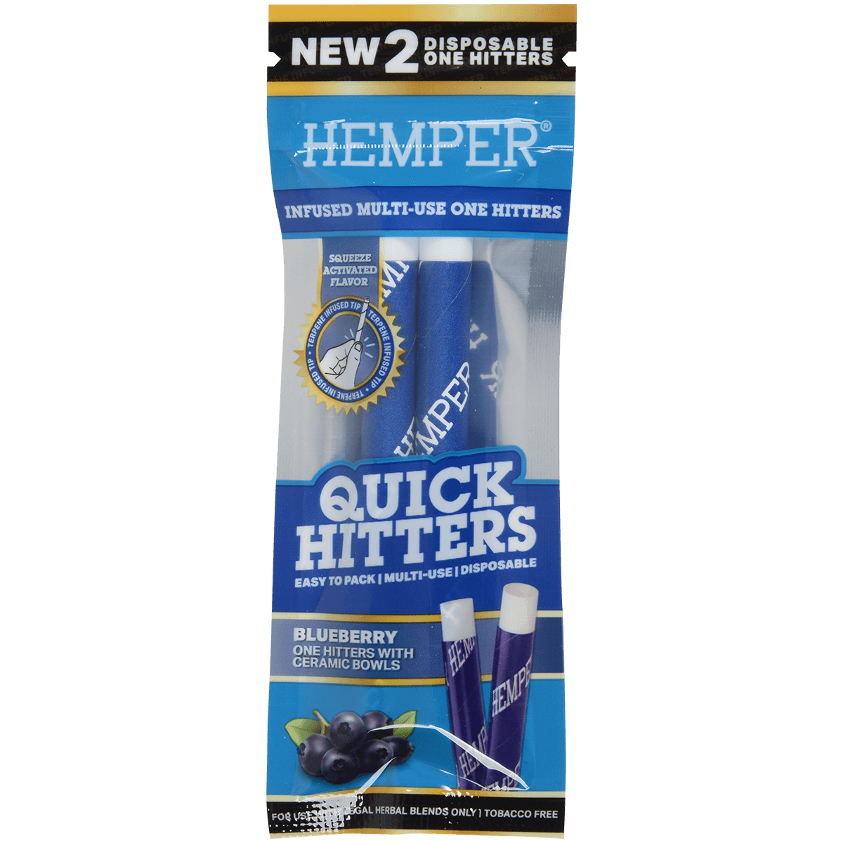 Hemper Quick Hitter Disposable One Hitter Blueberry 20 2 Ct. Display