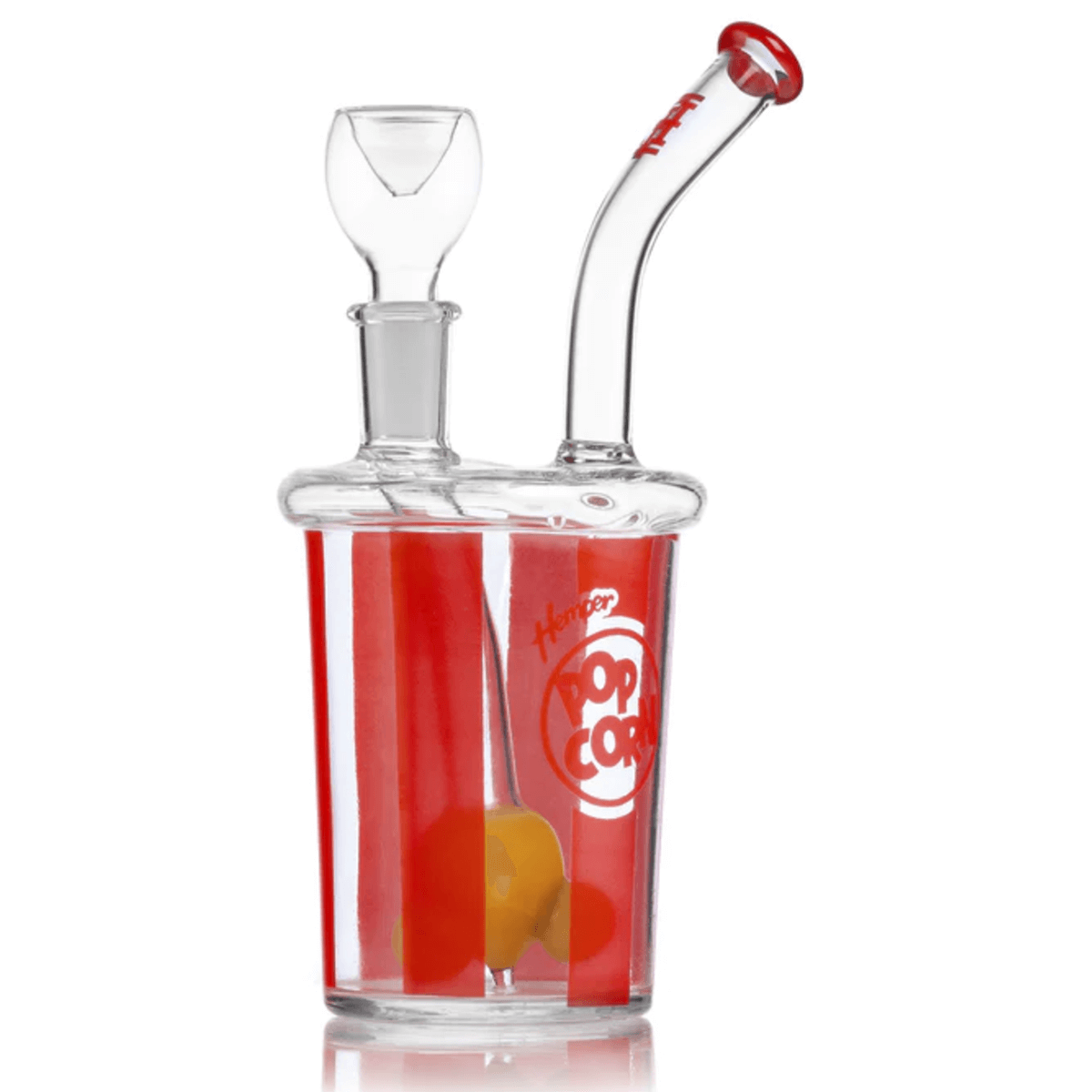 Glass Pipe Hemper Popcorn Angle Stem Perc 6" Water Pipe(Wp0422)