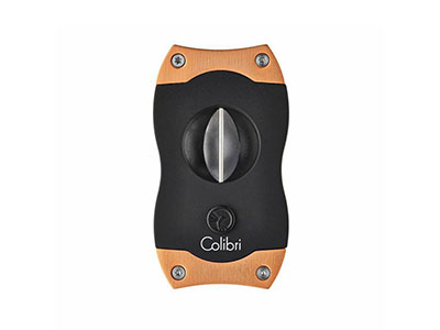 Cigar V-Cutter Colibri Black & Brushed Rose Gold Ss Blade 60 Ring Gauge 7Mm Deep