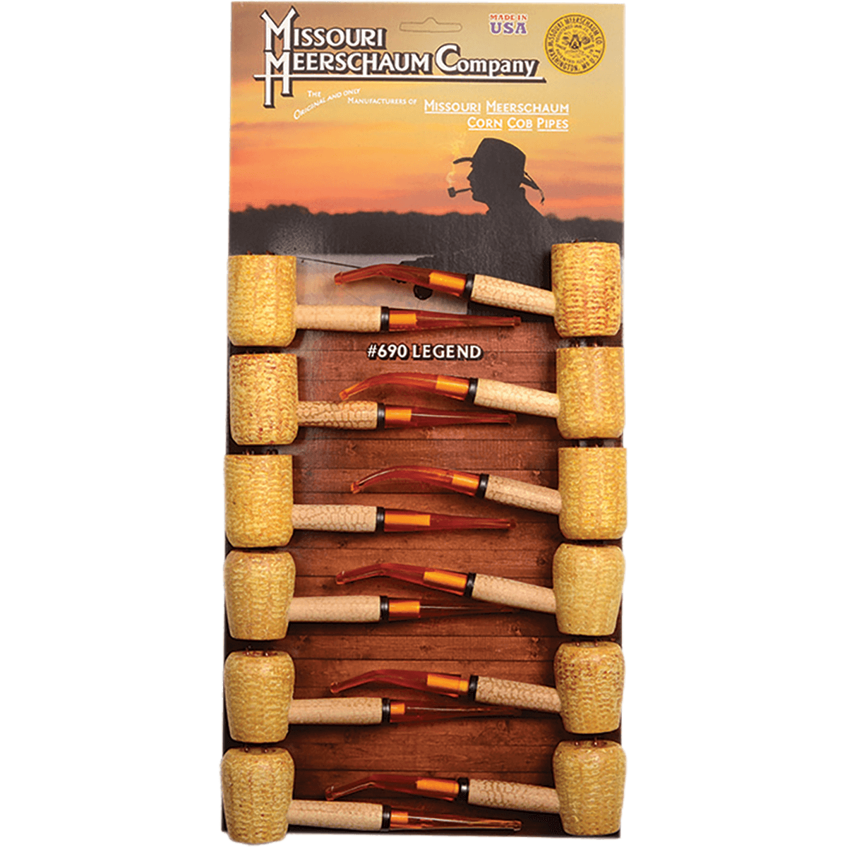 Pipes Miss. Meerschaum Corn Cob 690 Legend 12 Ct. Card