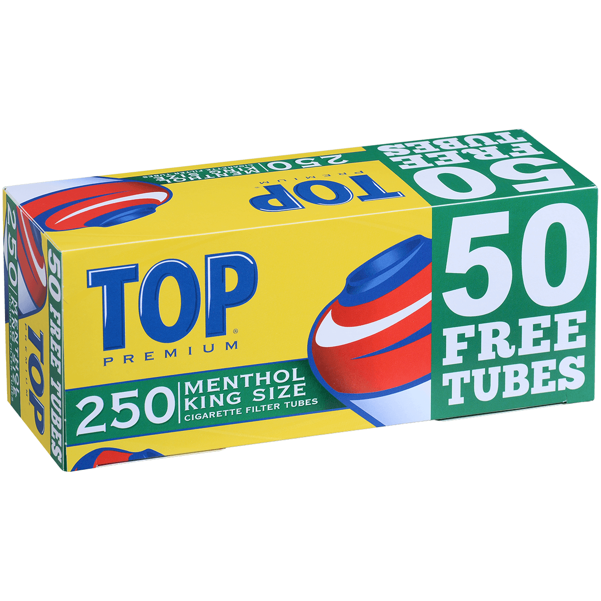 Cigarette Filter Tubes Top King Size Menthol Bonus 250 Ct. Box
