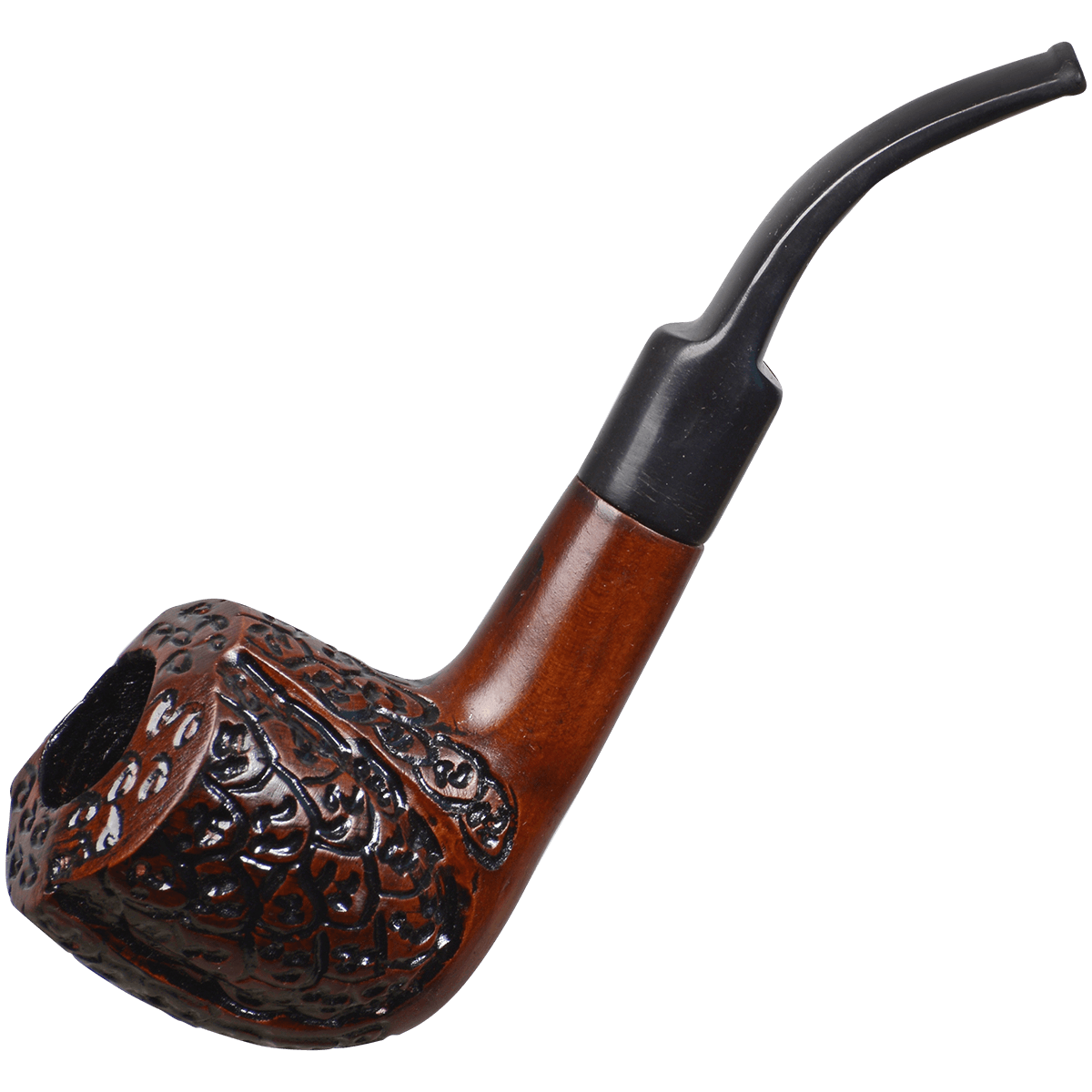 Pipes Wood Green Planet Engraved Brown Stain Curved