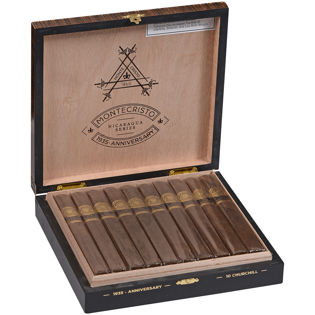 Montecristo 1935 Anniversary Nicaragua Churchill 10 Ct Box 7.00X52