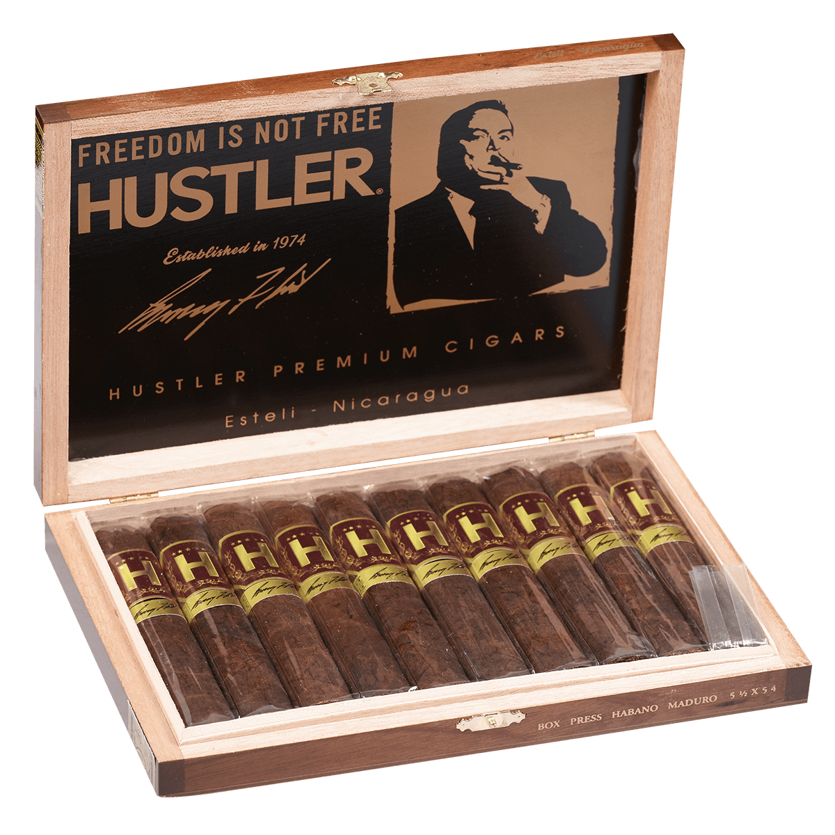 Hustler Premiums Box Press Habano Maduro 10 Ct Box 5.50X54