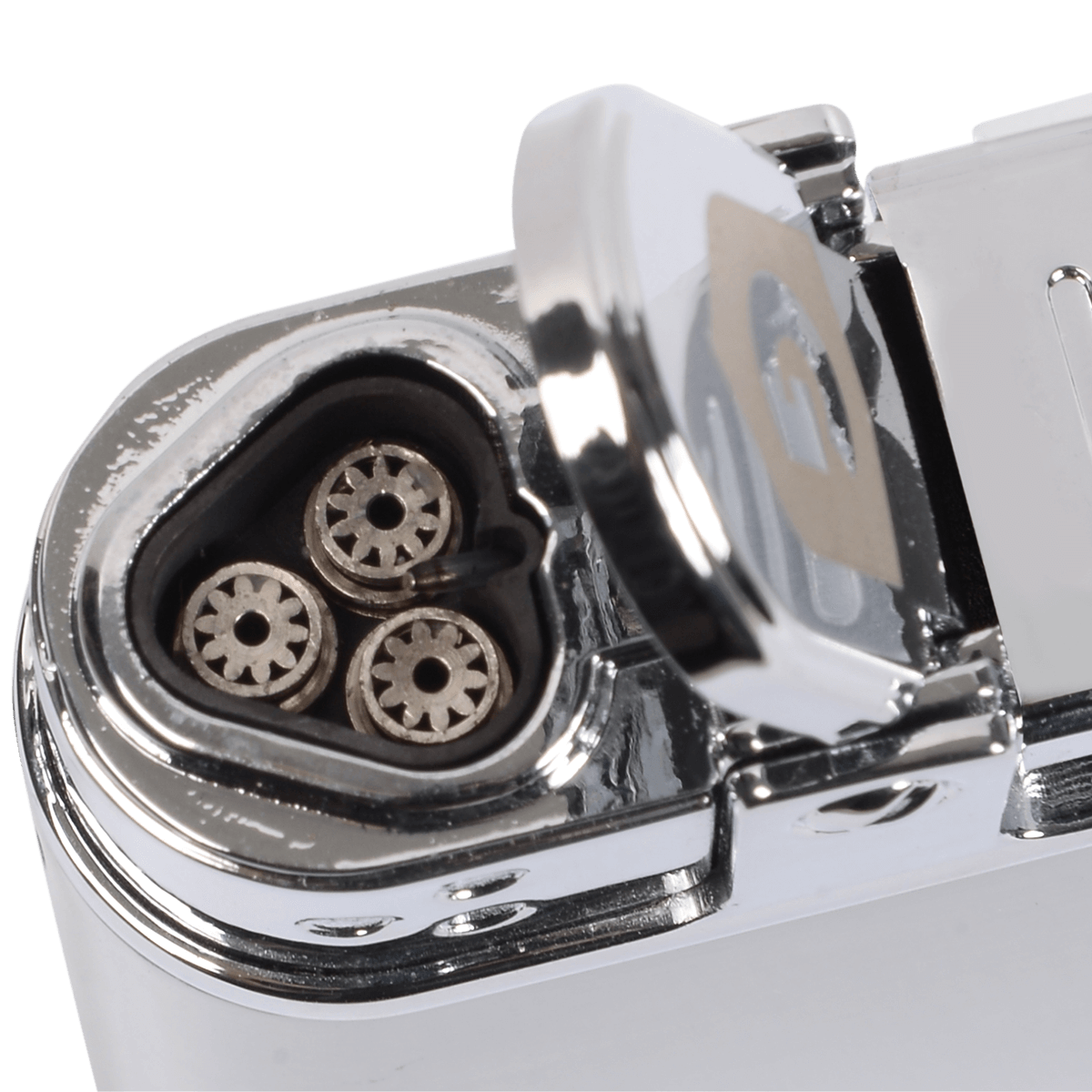Guardsman Lighter Stealth Triple Flame Table Chrome + Shark Cigar Cutter Gunmetal Gift Set