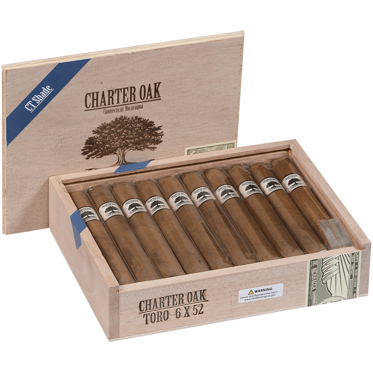 Foundation Charter Oak Connecticut Shade Toro 20 Ct Box 6.00X52