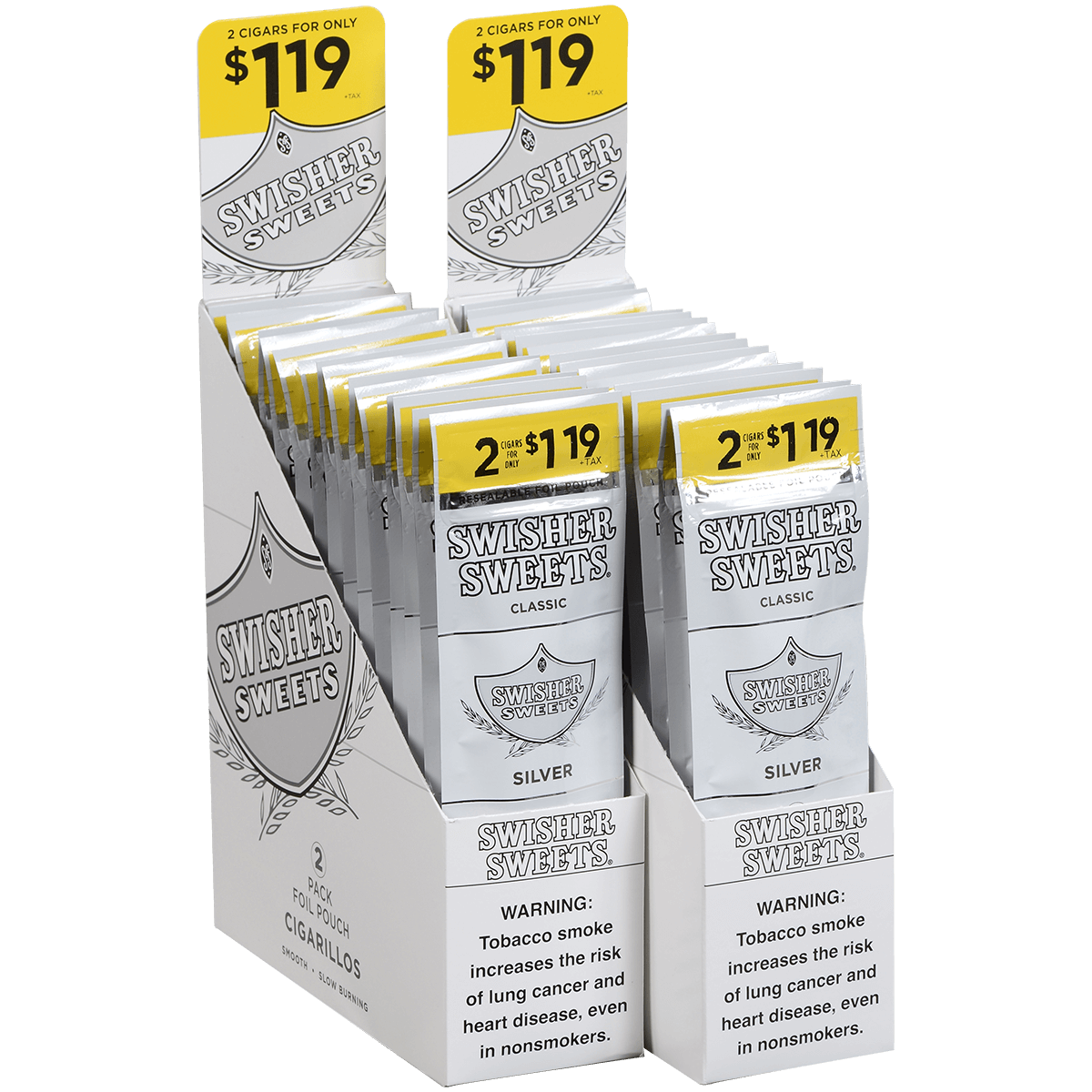 Swisher Sweets Cigarillos Silver 2-For$1.19 30/2 Ct Pouches 4.00X30