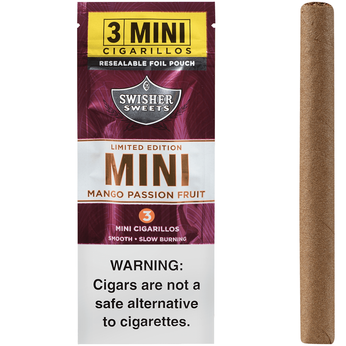 Swisher Sweets Mini Cigarillos Passion Fruit 45 Ct. 15/3 Packs 3.66X28