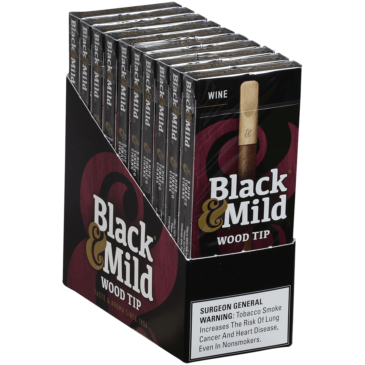 Middletons Black & Mild Wine Wood Tip 10/5 Packs 5.00X30