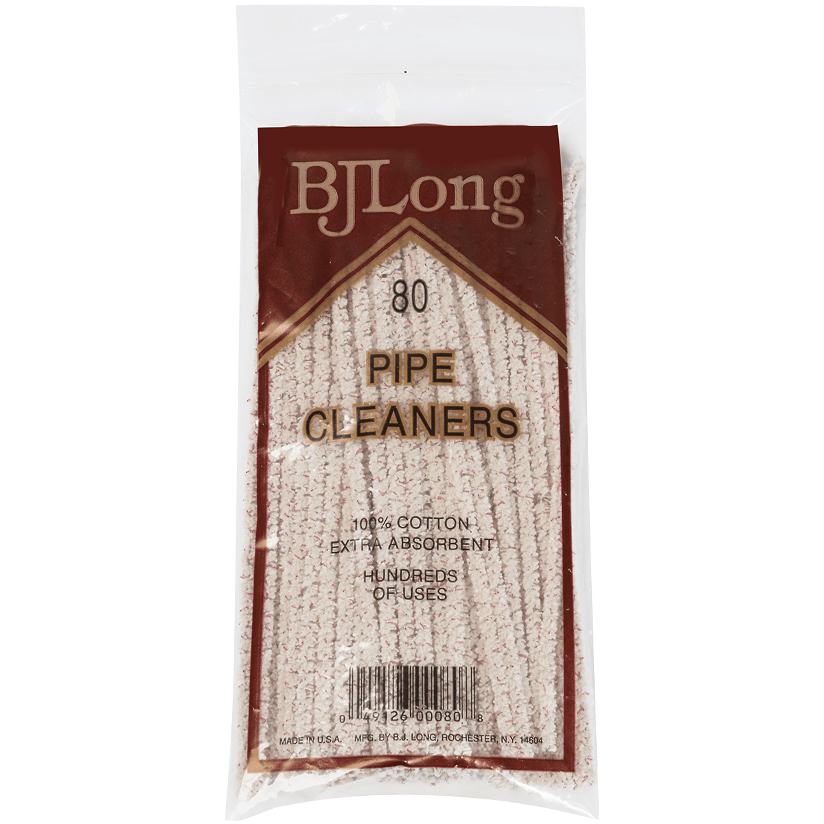 Pipe Cleaners Bj Long 6.5" Bristle 80 Ct Bag.