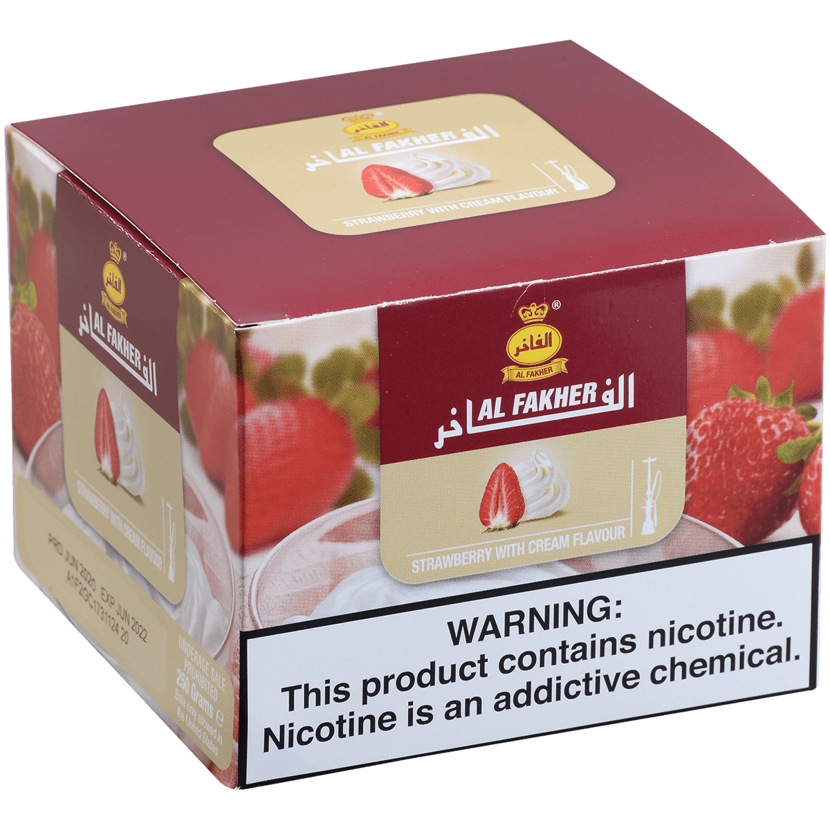 Al Fakher Hookah Tobacco Strawberry With Cream 250 Gram Tub