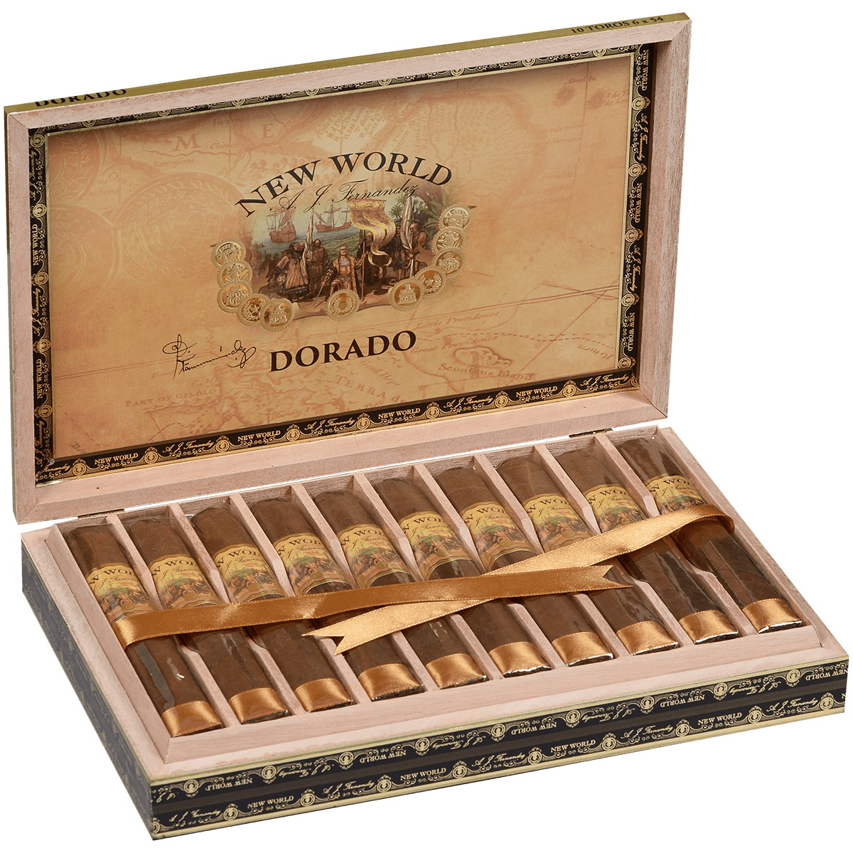 New World By Aj Fernandez Dorado Toro 10 Ct. Box 6X54