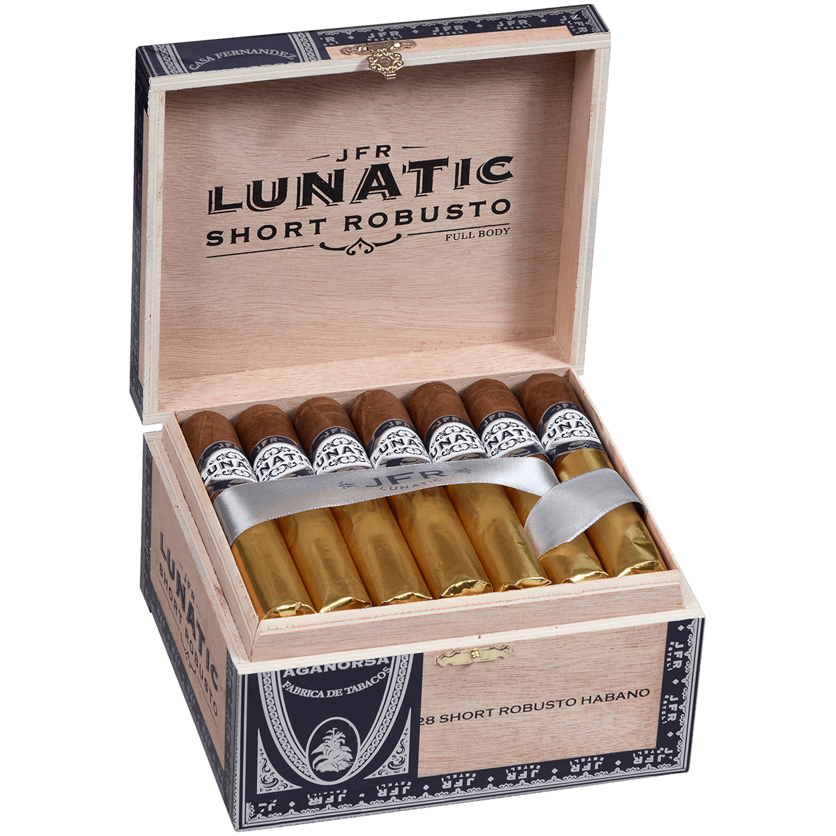 Aganorsa Leaf Jfr Lunatic Habano Lunatic Short Robusto 4.75X52 28 Ct Box